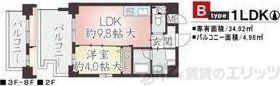 ティーズガーデン(1LDK/6階)の間取り写真