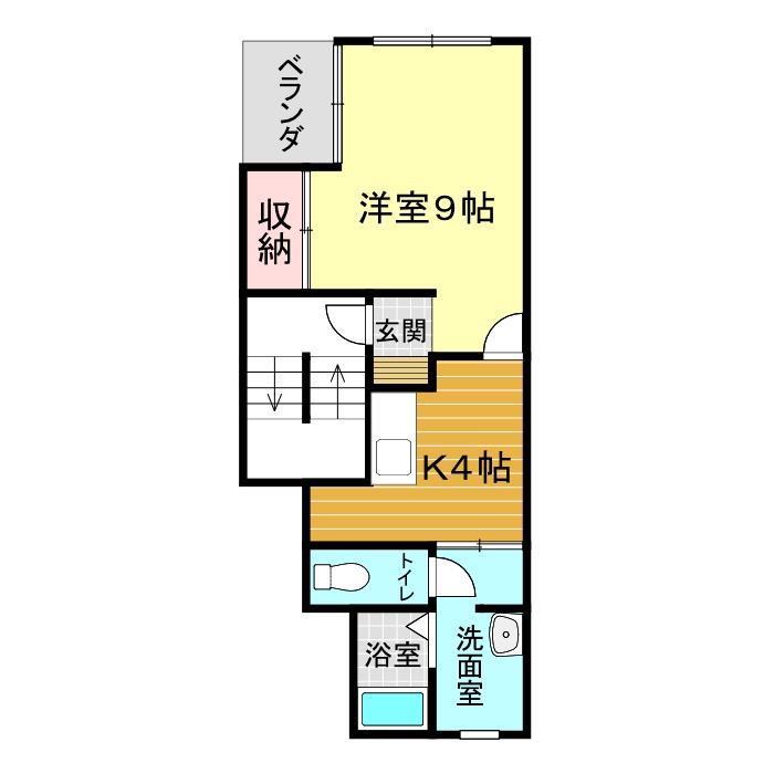片岡ビル(1K/4階)の間取り写真