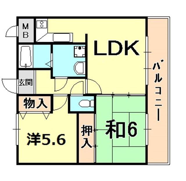シティオボヌール(2LDK/2階)の間取り写真