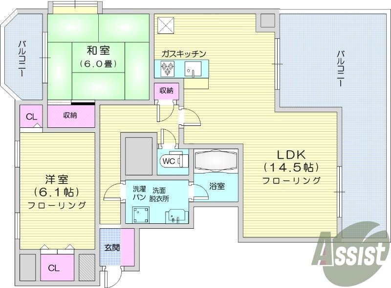 アメニティ・ホクト(2LDK/2階)の間取り写真