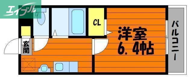 プリマローズ日ノ出町(1K/1階)の間取り写真