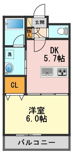 コンソラトゥール(1DK/1階)の間取り写真
