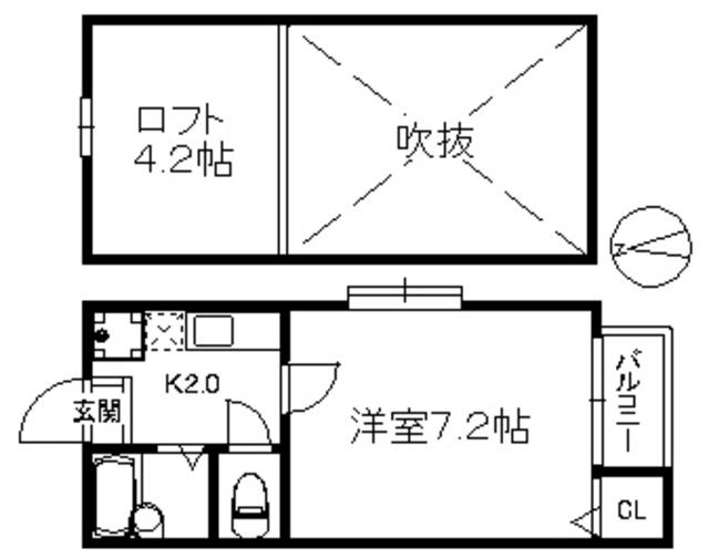 ポラリスマリーナ(1K/1階)の間取り写真