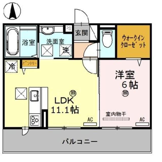KOCOA TERRACE(1LDK/1階)の間取り写真