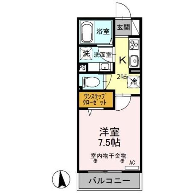 レフィナード(1K/1階)の間取り写真