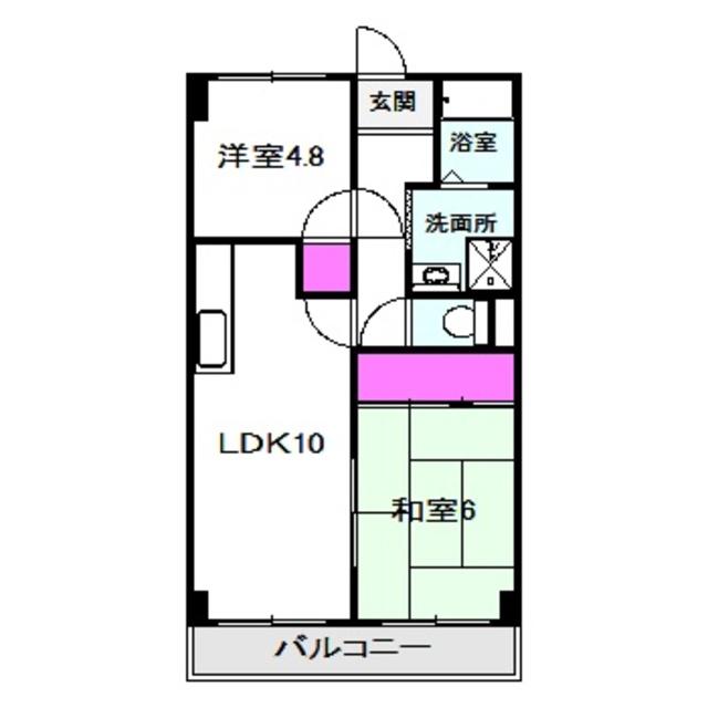 メゾン・ボルタ(2LDK/5階)の間取り写真