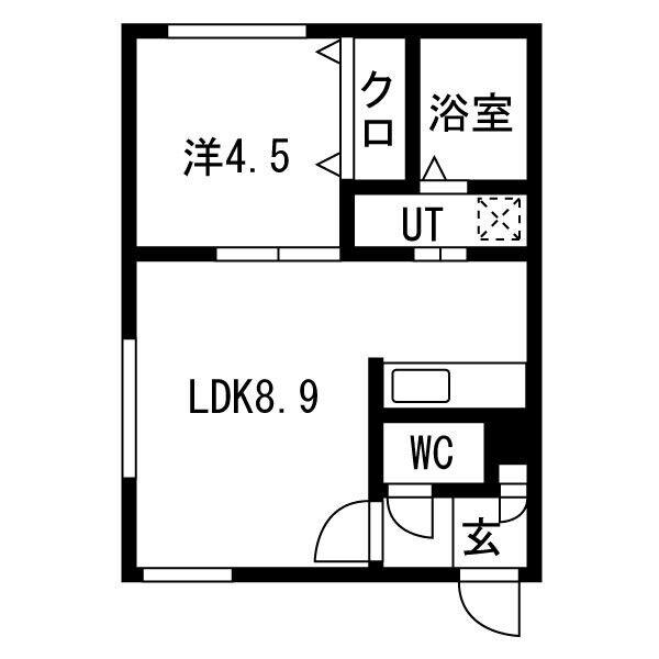 ロワ・ブランシュ(1LDK/4階)の間取り写真