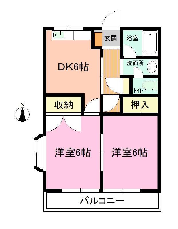 めぞん千本(2DK/1階)の間取り写真