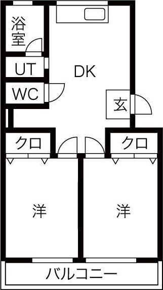 第1高杉マンション(2DK/4階)の間取り写真