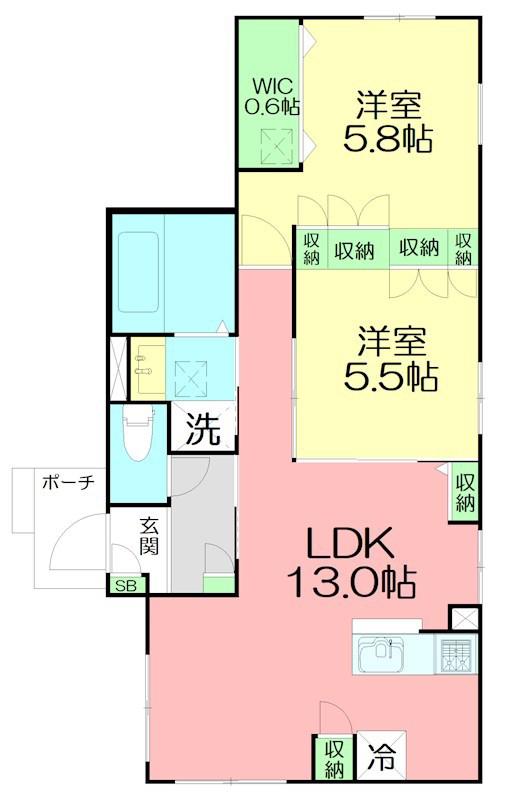MAISON QUATTRO(2LDK/1階)の間取り写真