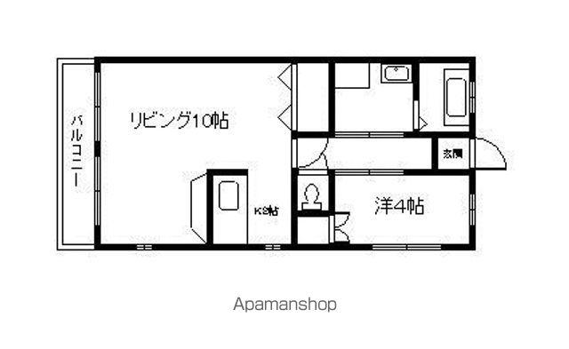 ラッフルズ坂元(1LDK/2階)の間取り写真