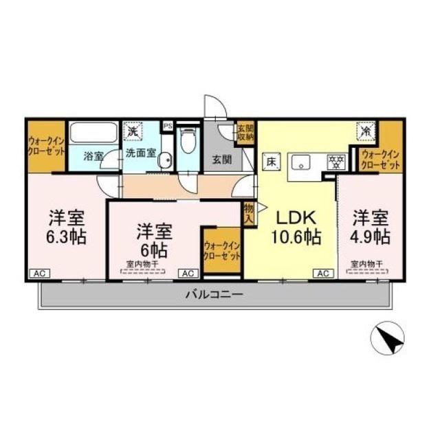 CASA SOLARE(3LDK/2階)の間取り写真