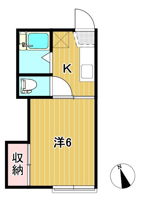 S・H成沢 A棟(1K/1階)の間取り写真