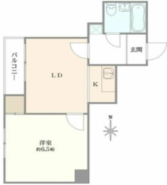 グランデージ要町(1DK/6階)の間取り写真