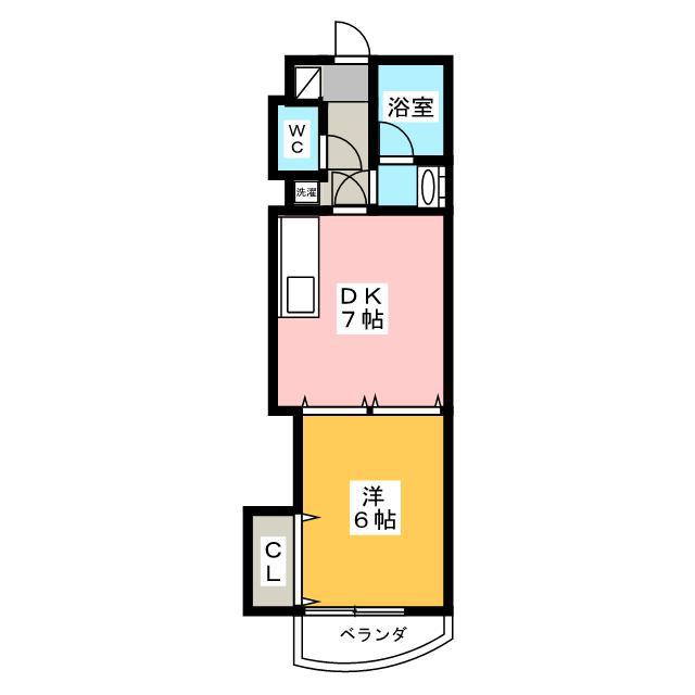 G.CURRENT(1DK/1階)の間取り写真