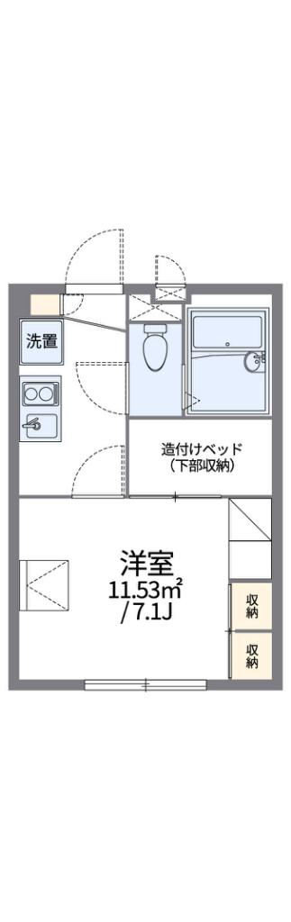 レオパレスリバーフィールド(1K/3階)の間取り写真