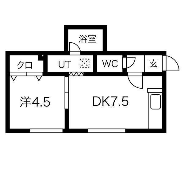 サークルI澄川B棟(1LDK/3階)の間取り写真