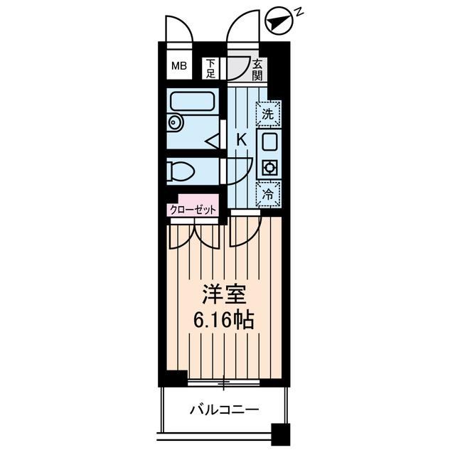 リリエンベルグ弐番館(1K/4階)の間取り写真
