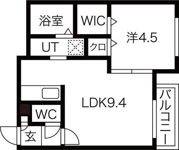 ルーク南4条(1LDK/3階)の間取り写真
