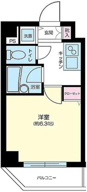 パークウェル方南町(1K/3階)の間取り写真