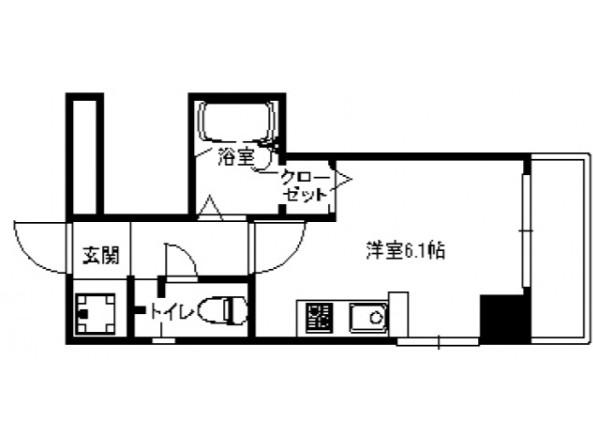 柴崎舟入ビル(ワンルーム/6階)の間取り写真