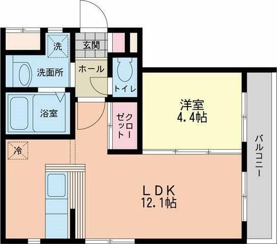 モルゲンレーテ(1LDK/2階)の間取り写真