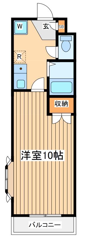 コーラルハイム(1K/3階)の間取り写真