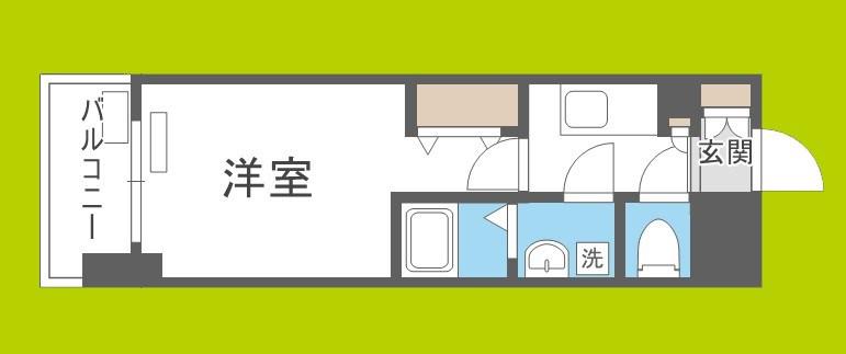 ファーストフィオーレ新町ファジスタ(1K/5階)の間取り写真