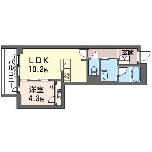 COCON蕨(1LDK/2階)の間取り写真
