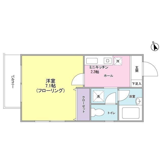 第3那須ハイライズ(1K/1階)の間取り写真