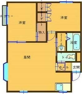 野崎マンション406(2LDK/2階)の間取り写真