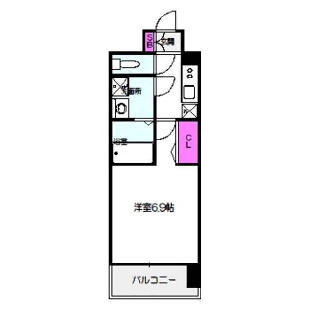 レジュールアッシュ桜宮リバーコート(1K/8階)の間取り写真