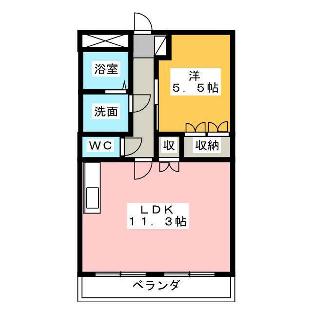 FIT TOWN. K(1LDK/2階)の間取り写真