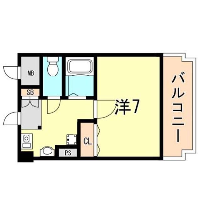リヴィエル須磨(1K/3階)の間取り写真