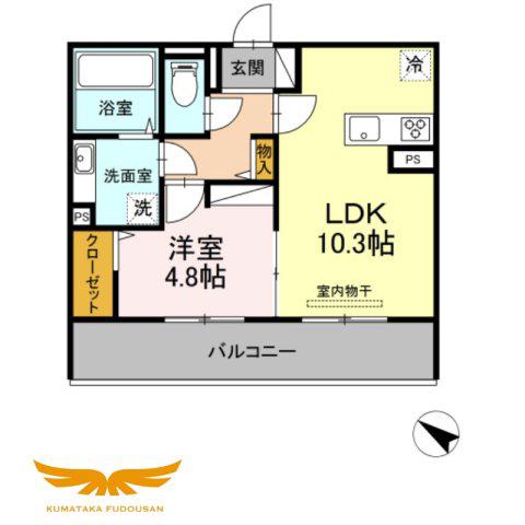 JR豊肥本線 東海学園前駅 徒歩12分 3階建 築6年(1LDK/3階)の間取り写真