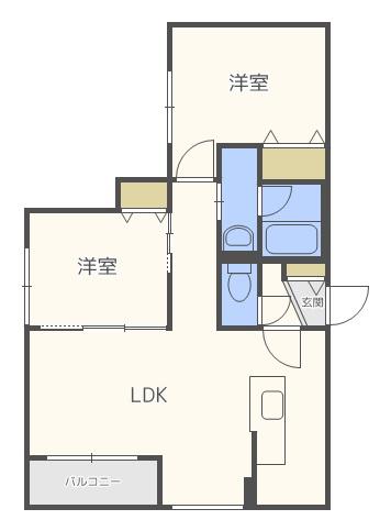 ブランシャール栄通FOREST(2LDK/3階)の間取り写真
