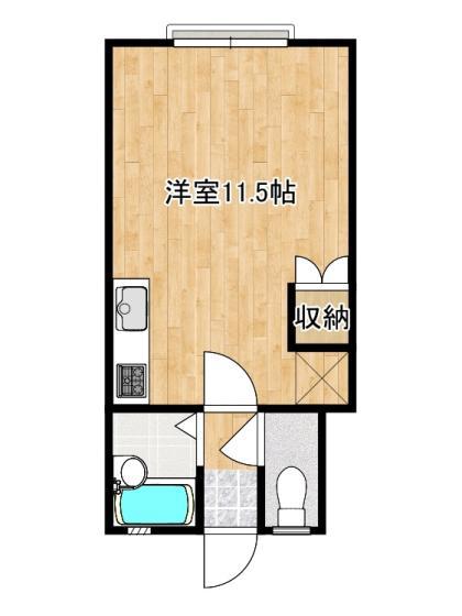 KTハウス(ワンルーム/1階)の間取り写真
