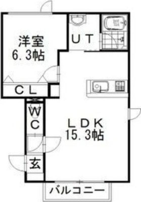 シェーン(1LDK/3階)の間取り写真