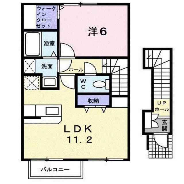 クラールエーリ(1LDK/2階)の間取り写真