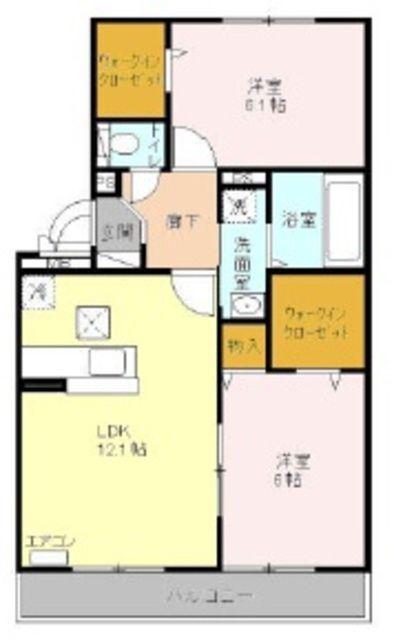 グランドソレイユ(2LDK/3階)の間取り写真