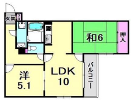 ロイヤルメゾン舞子坂(2LDK/2階)の間取り写真