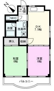 YCビル(2DK/3階)の間取り写真