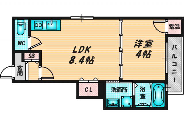 DOAHN長瀬(1LDK/1階)の間取り写真