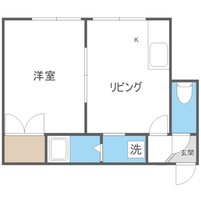 メゾンド白石(1DK/1階)の間取り写真