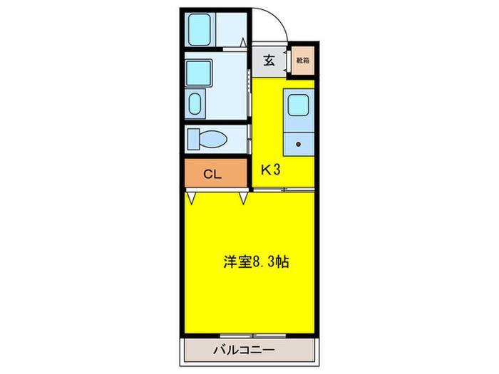サンビレッジ府中(1K/2階)の間取り写真