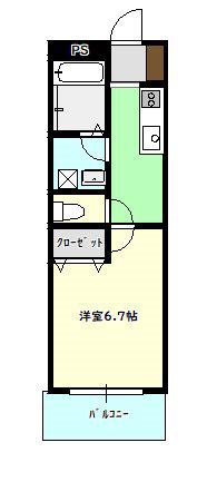 HARU SONARE(1K/4階)の間取り写真