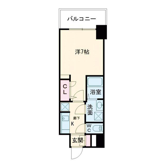 S-RESIDENCE福島玉川UNO(1K/8階)の間取り写真