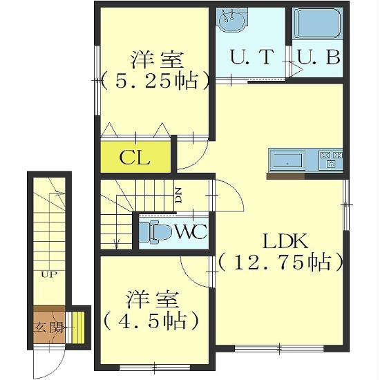 Nハイム(2LDK/2階)の間取り写真