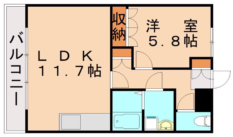 ヒルズ宮ノ下A棟(1LDK/2階)の間取り写真