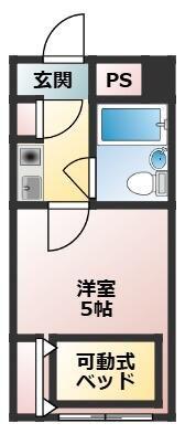 エバーリビングイン赤羽(1K/1階)の間取り写真
